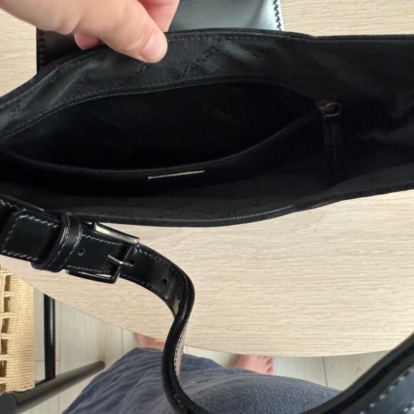 A. Testoni Suede And Patent Leather Black Shoulder Bag - Picture 2 of 15